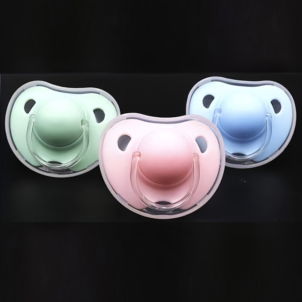 2 Options Matte Surface Baby Pacifier with Cover, Thumb & Cherry Round Shape Soother Pacifiers for Boy and Girl, Christmas Thanksgiving Day Gift