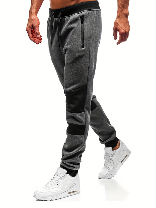 Men's Color Block Joggers - Casual, Loose Fit Pants with Stretch Waist and Drawstring for Year-Round Comfort and Fitness Activities