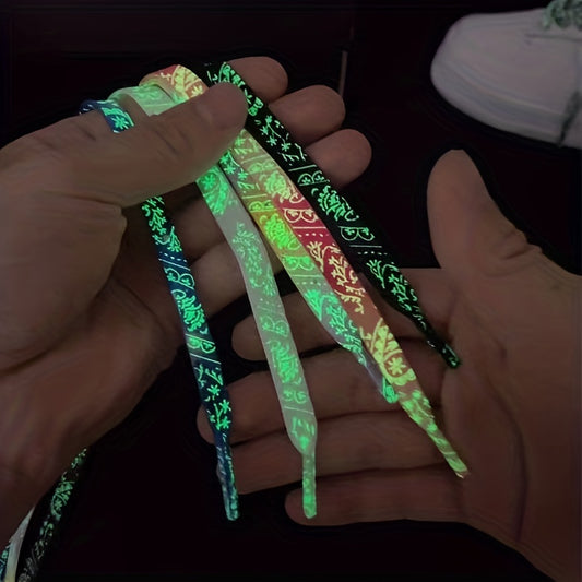 1 Pair of Vibrant Luminous Shoelaces - High-Quality Fluorescent Night Glow Shoelaces for Sneakers and Flat Shoes - 120/140/160CM/47.24/55.12/62.99inch Long, Durable, and Easy to Install