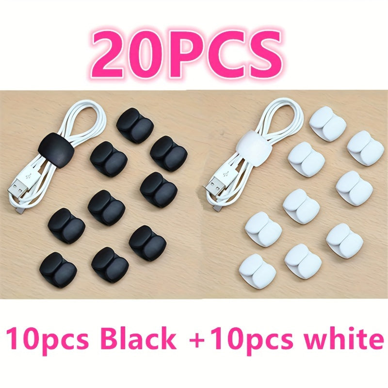 20/15/10/5pcs New Wire Storage And Sorting Travel Data Cable Hub Decoration Headset Charging Cable Winding Storage Buckle Multi-function Winding Device Life Helper