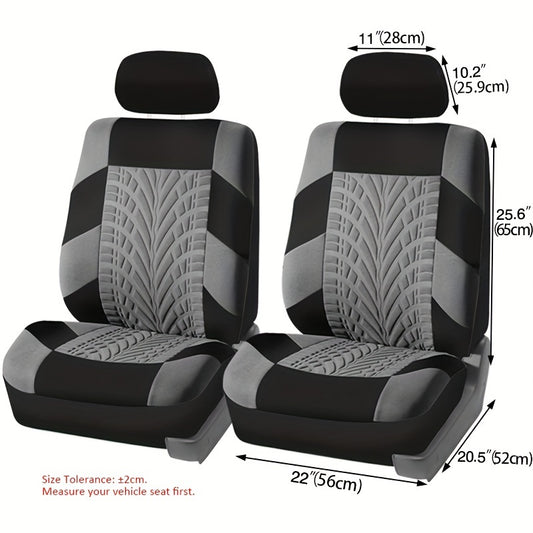 Car Seat Covers, Polyester Front Pairs Gray Black Tan Blue Red Car Seat Cushion Universal Car Seat Protector Decoration Auto Accessories Thick Foam