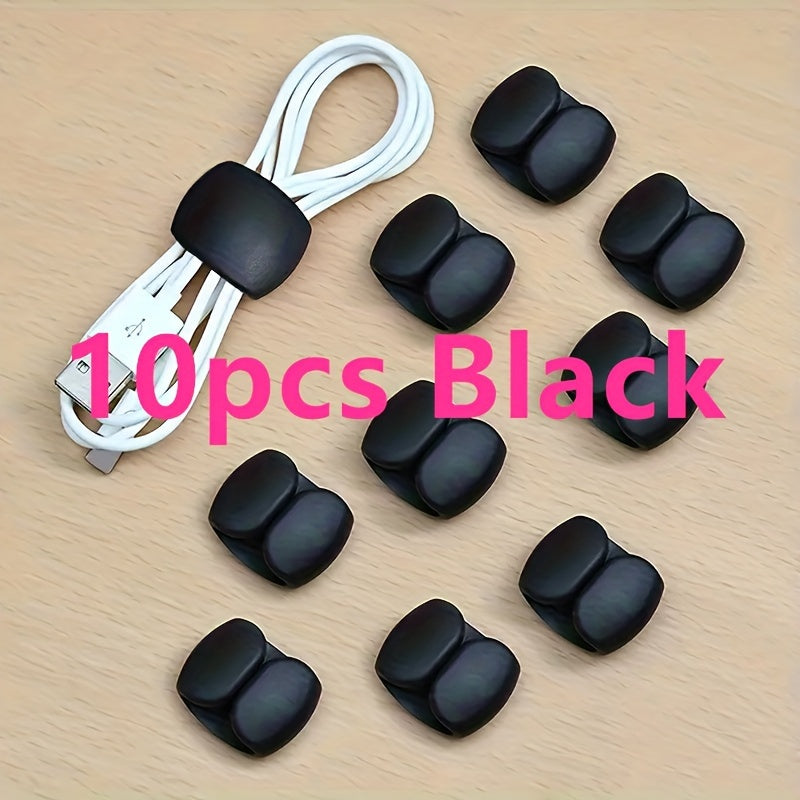 20/15/10/5pcs New Wire Storage And Sorting Travel Data Cable Hub Decoration Headset Charging Cable Winding Storage Buckle Multi-function Winding Device Life Helper