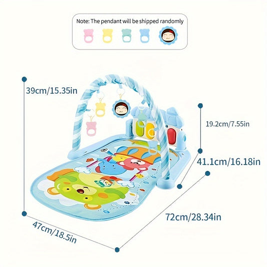 Deluxe Baby Music Gym - Pedal Piano Toy, Fitness Rack, Prone Time Activity Mat for Newborn Fitness, 0-1 Years Old, Colorful Game Mat for Sensory Development and Motor Skills