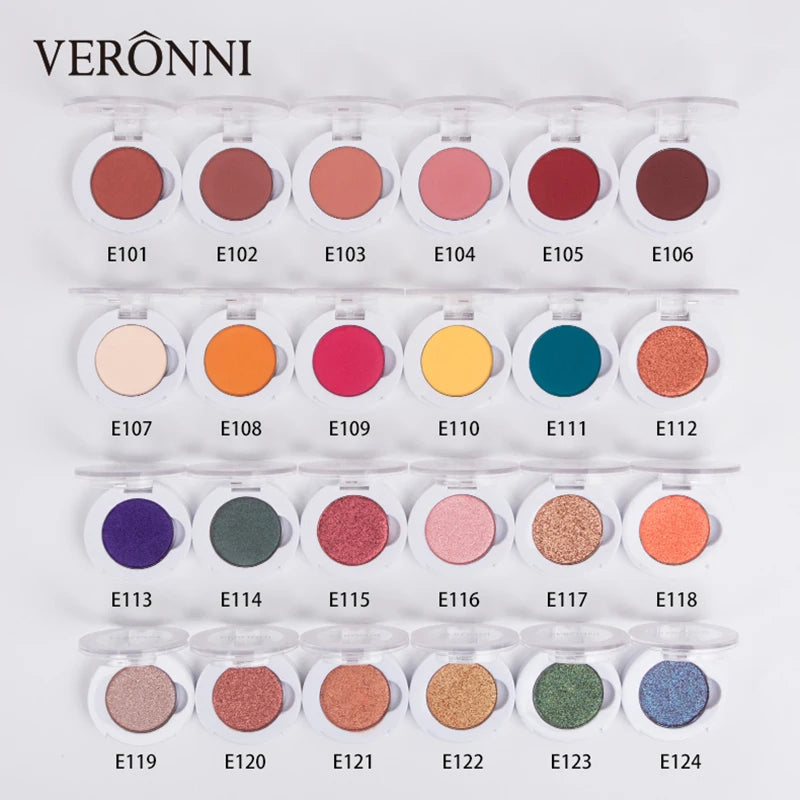 VERONNI 24 Color Eyeshadow Glitter Pigment Matte Eye Shadow Makeup Removable Good for DIY Your Own Make Up Palette