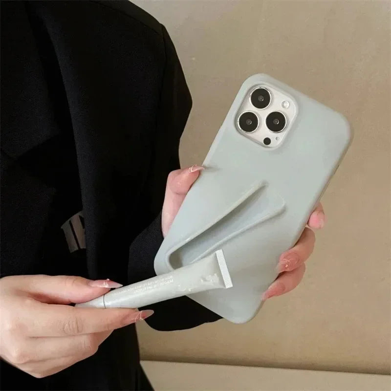 Lipstick Make-up Soft Silicone Phone Case for IPhone 16 14 15 Pro Max X Xs XR 11 13 12 Portable Lip Gloss Cover