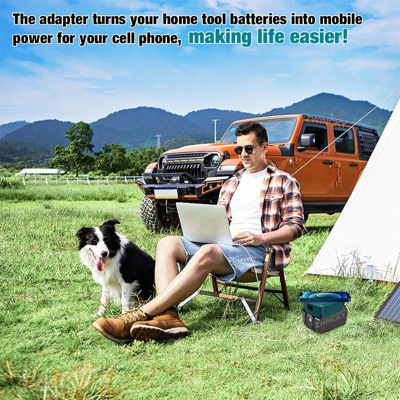 for Makita/Dewalt/Milwaukee 18V 20V Lithium Battery Wireless Charging Adapter Type C USB Charger Adapter Charging for Phone