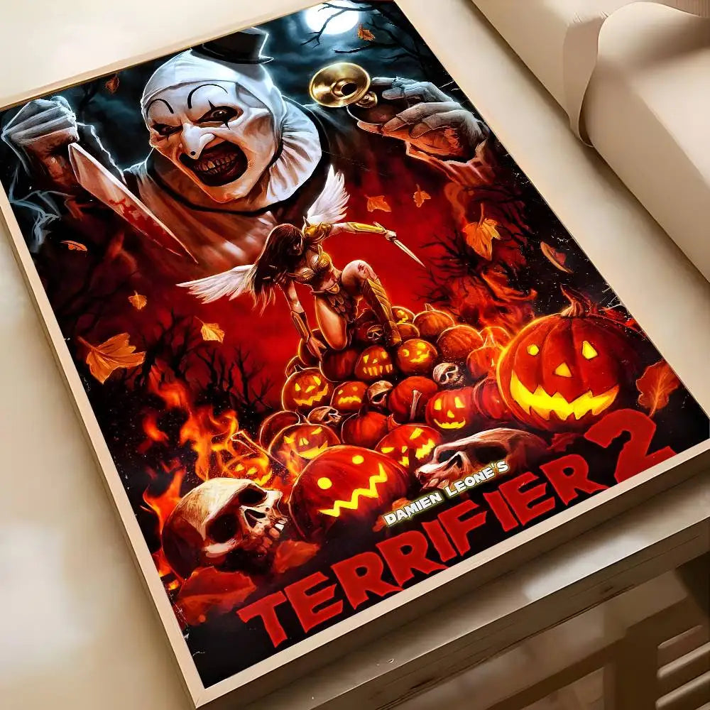 Horror Movie Terrifier Poster Art painting poster with prints Home bedroom living room decoration gift
