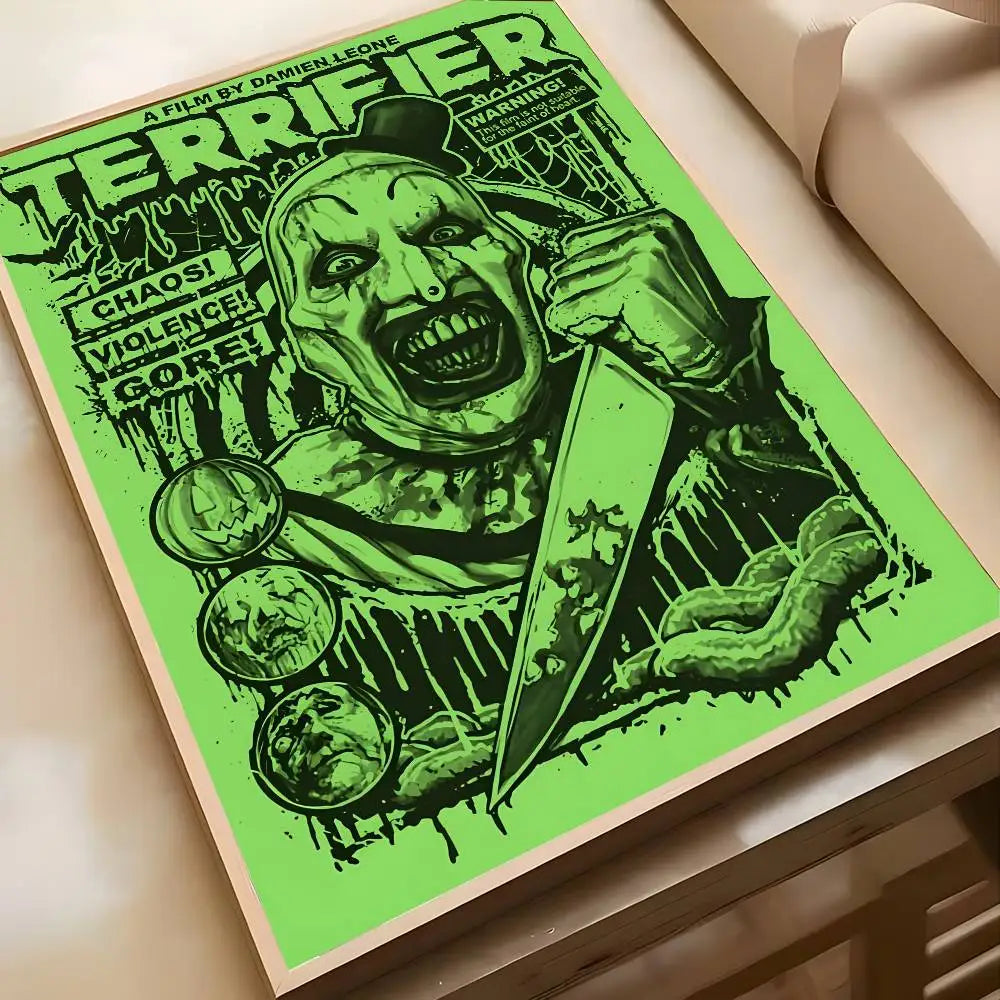 Horror Movie Terrifier Poster Art painting poster with prints Home bedroom living room decoration gift