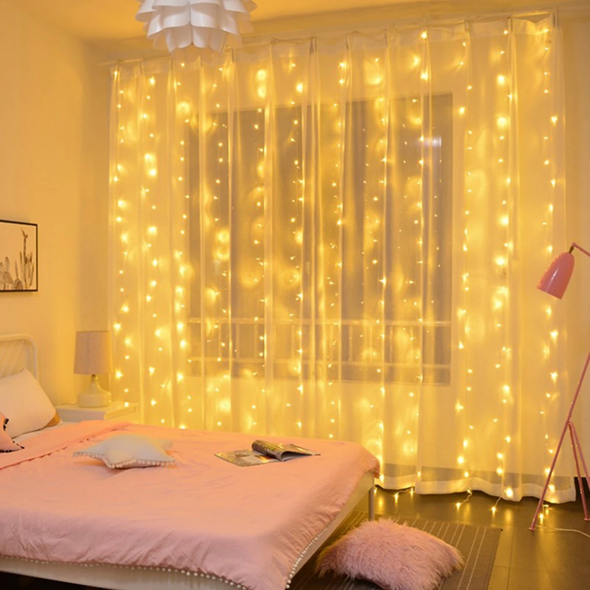 Christmas Lights Curtain Garland Merry Christmas Decorations For Home Christmas Ornaments Xmas Gifts Navidad 2025 New Year Decor