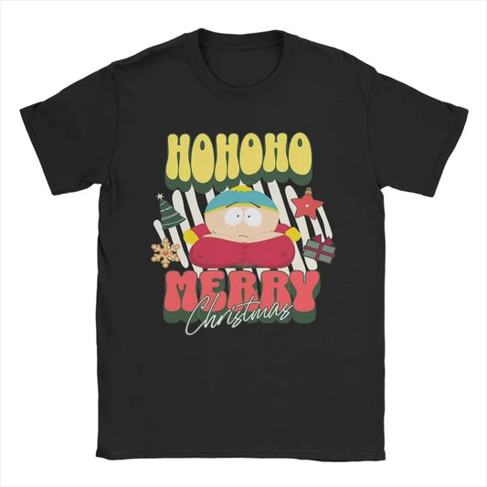 Men's Summer Cartoon South Park T-shirt Cotton Breathable Clothing Fun Short Sleeve Round Neck T-shirt Classic T-shirt