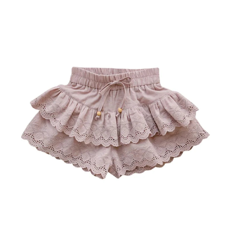 Kids Clothes Girls 2025 New Toddler Baby Girls Cotton Cute Flower Shirt and Lace Bow Shorts Outfit Set Kids Boutique Clothes