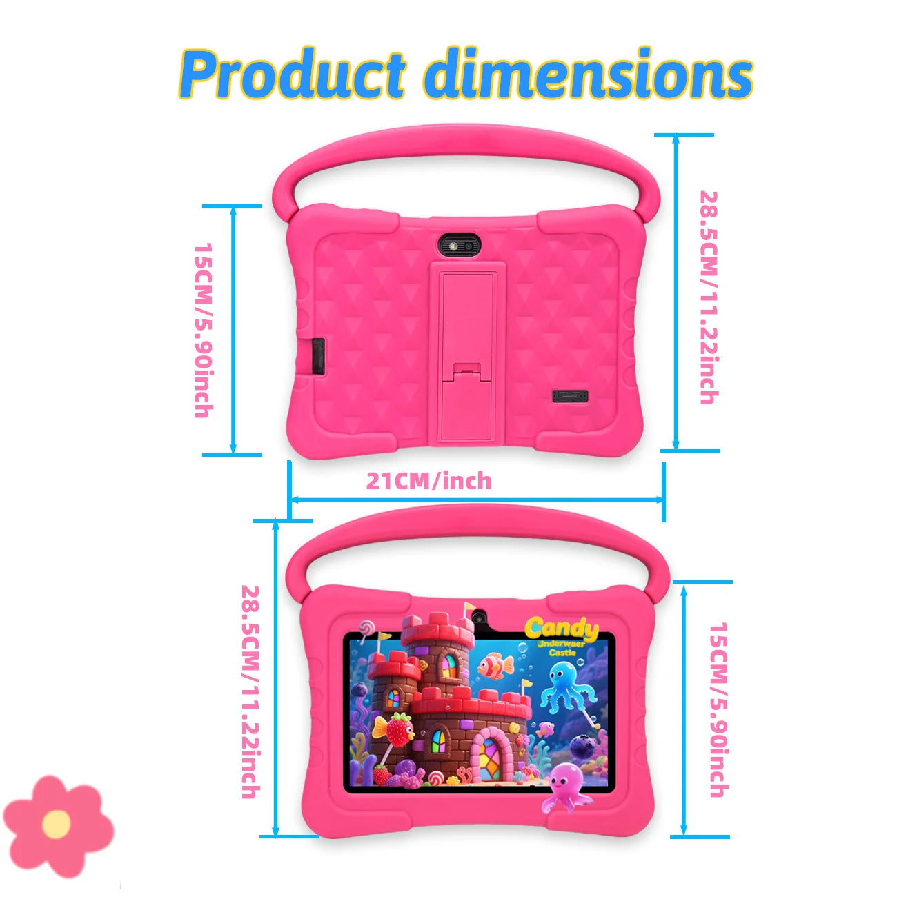 Kids Tablet – 7 Inch Android 12 Educational Tablet with Dual Cameras, Designed for Boys & Girls as a Fun Learning Gift , Blue