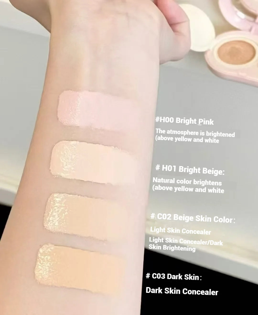 Judydoll Air Cushion Concealer 2-in-1 Portable Longlasting Coverage Multi-Use Hydrating Brightening For All Skin With Puff 8g