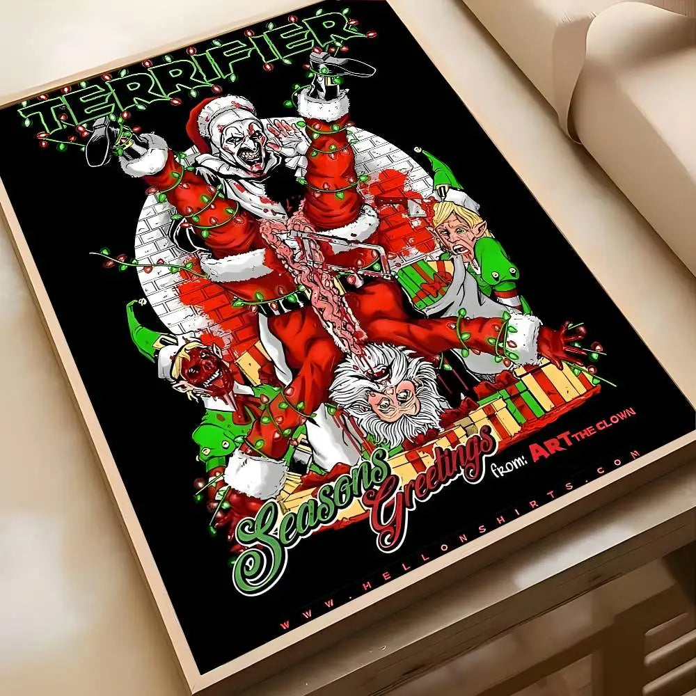 Horror Movie Terrifier Poster Art painting poster with prints Home bedroom living room decoration gift