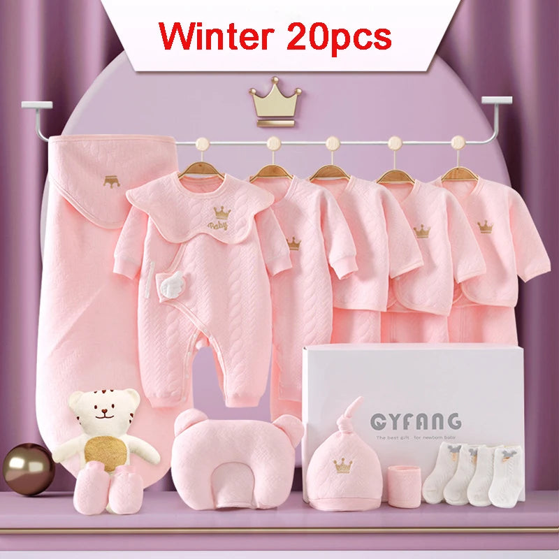 Newborn Baby Clothing 15/17/18/20 Pieces/0-3Months 100%Cotton Kids Clothes Suit Unisex Infant Boys Girls Clothing Set