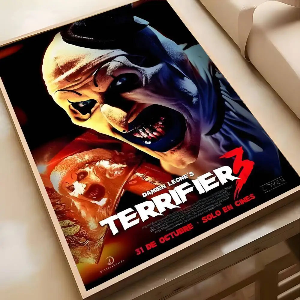 Horror Movie Terrifier Poster Art painting poster with prints Home bedroom living room decoration gift