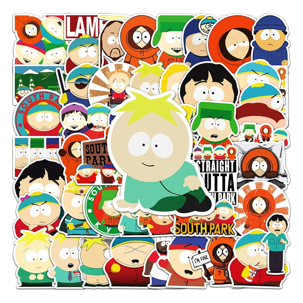 50pcs Parks In The South Stickers for Kids Cartoon Decals Toys DIY Laptop Skateboard Car Waterproof Cute Sticker Gifts