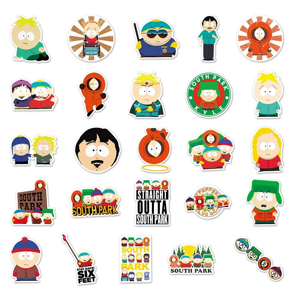 50pcs Parks In The South Stickers for Kids Cartoon Decals Toys DIY Laptop Skateboard Car Waterproof Cute Sticker Gifts