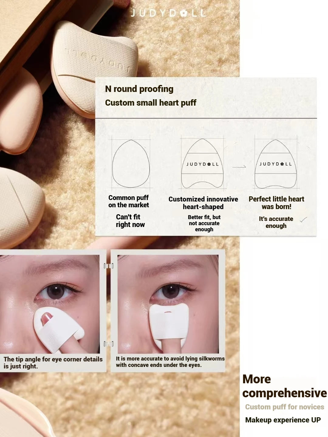Judydoll Air Cushion Concealer 2-in-1 Portable Longlasting Coverage Multi-Use Hydrating Brightening For All Skin With Puff 8g
