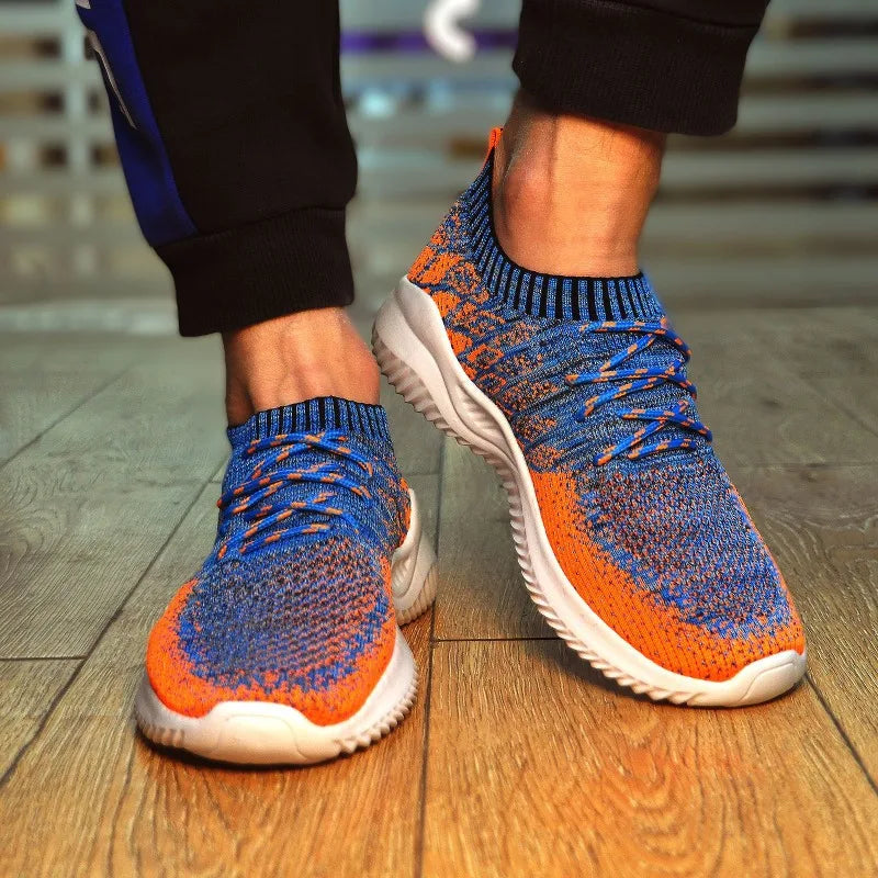 2025 Mens Casual Walking Shoes Summer Mesh Lace-up Vulcanized Shoes Non Slip Breathable Gym Running Sports Shoes Sneakers Hombre