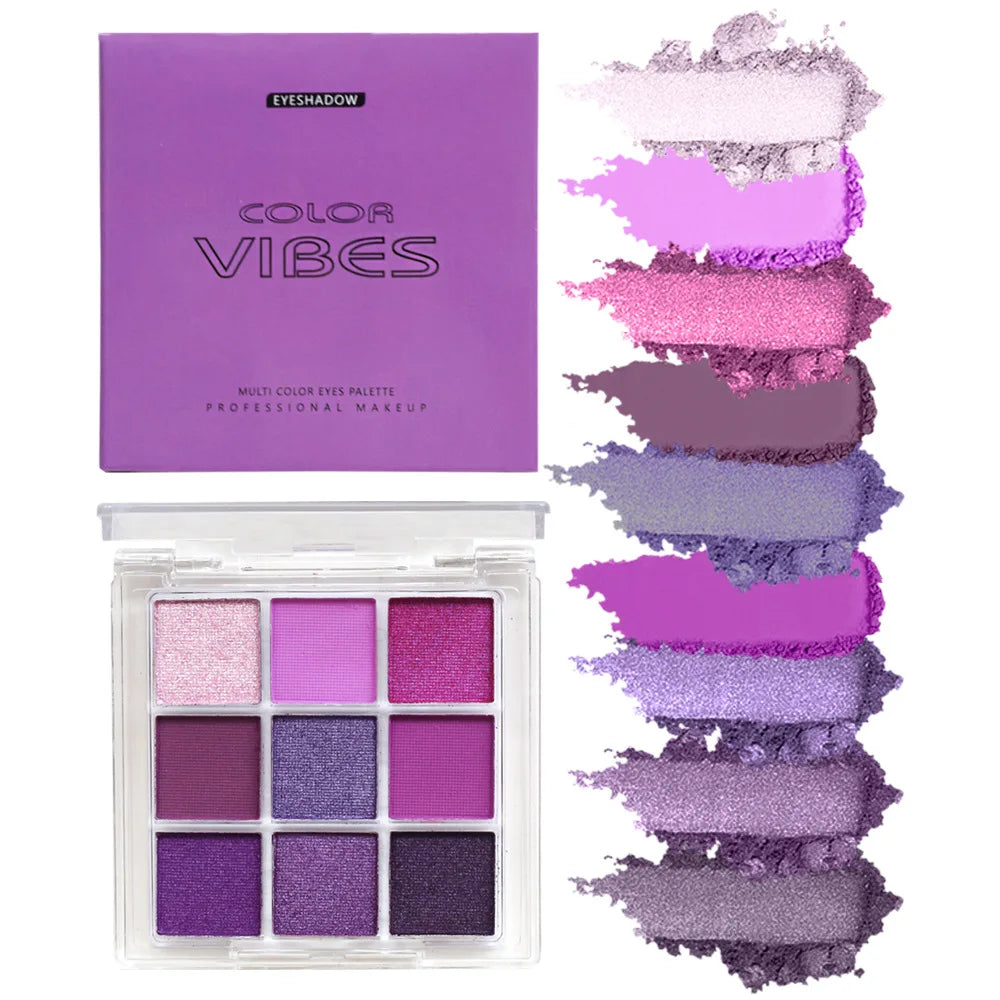 9 Colors Glitter Eyeshadow Palette Avocado Green Shimmer Pearlescent Matte Colorful Eye Shadows Palette Waterproof Eye Make Up