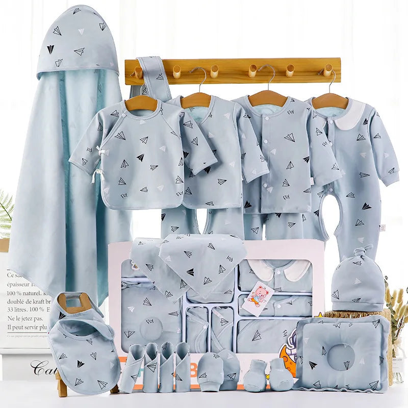 18 Pieces Newborn Clothes Baby Gift Pure Cotton Baby Set 0-6 Months Autumn And Winter Kids Clothes Suit Unisex Without Box