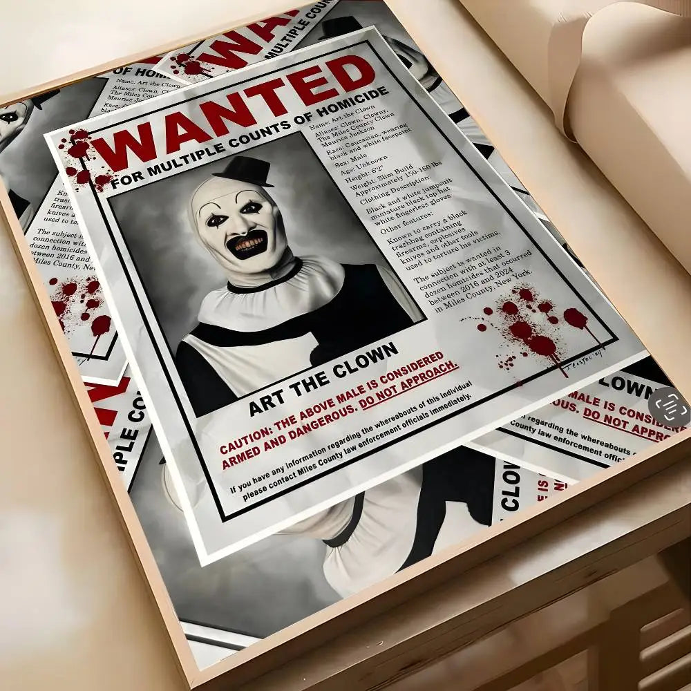 Horror Movie Terrifier Poster Art painting poster with prints Home bedroom living room decoration gift