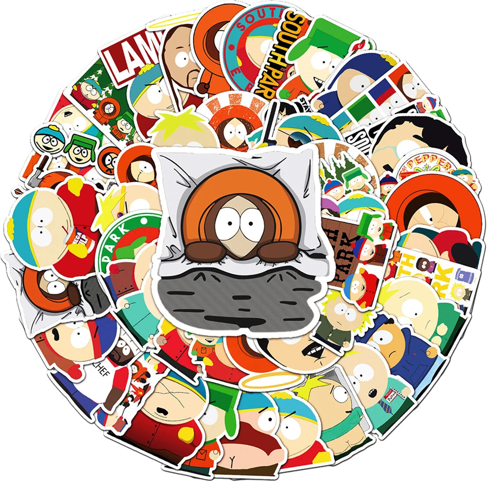 50pcs Parks In The South Stickers for Kids Cartoon Decals Toys DIY Laptop Skateboard Car Waterproof Cute Sticker Gifts