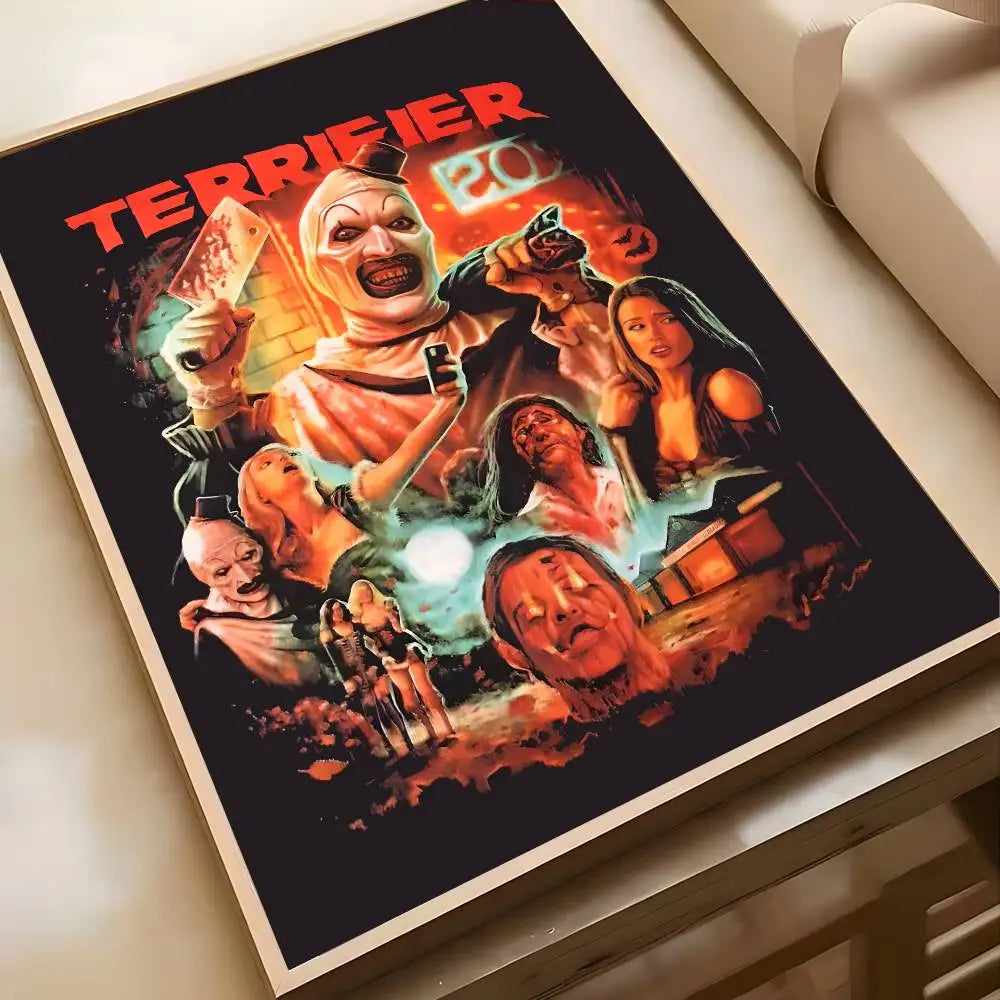 Horror Movie Terrifier Poster Art painting poster with prints Home bedroom living room decoration gift