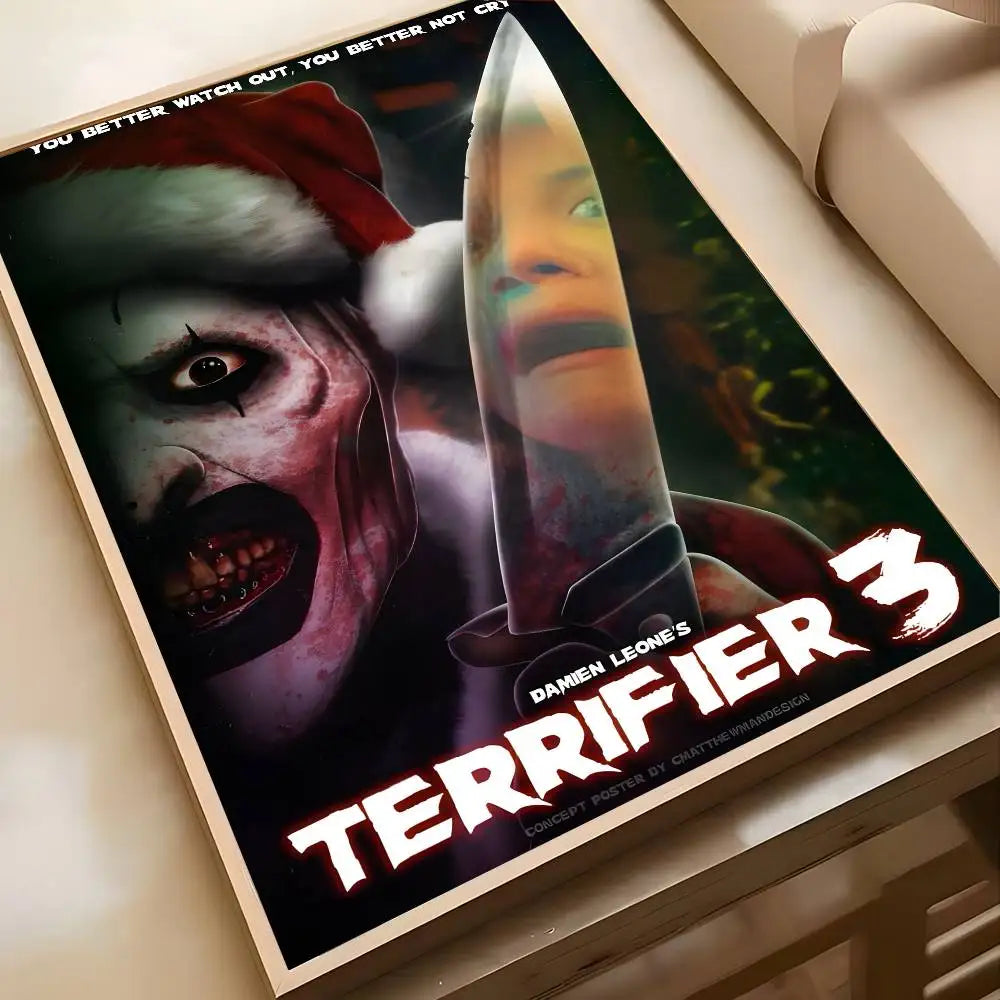 Horror Movie Terrifier Poster Art painting poster with prints Home bedroom living room decoration gift