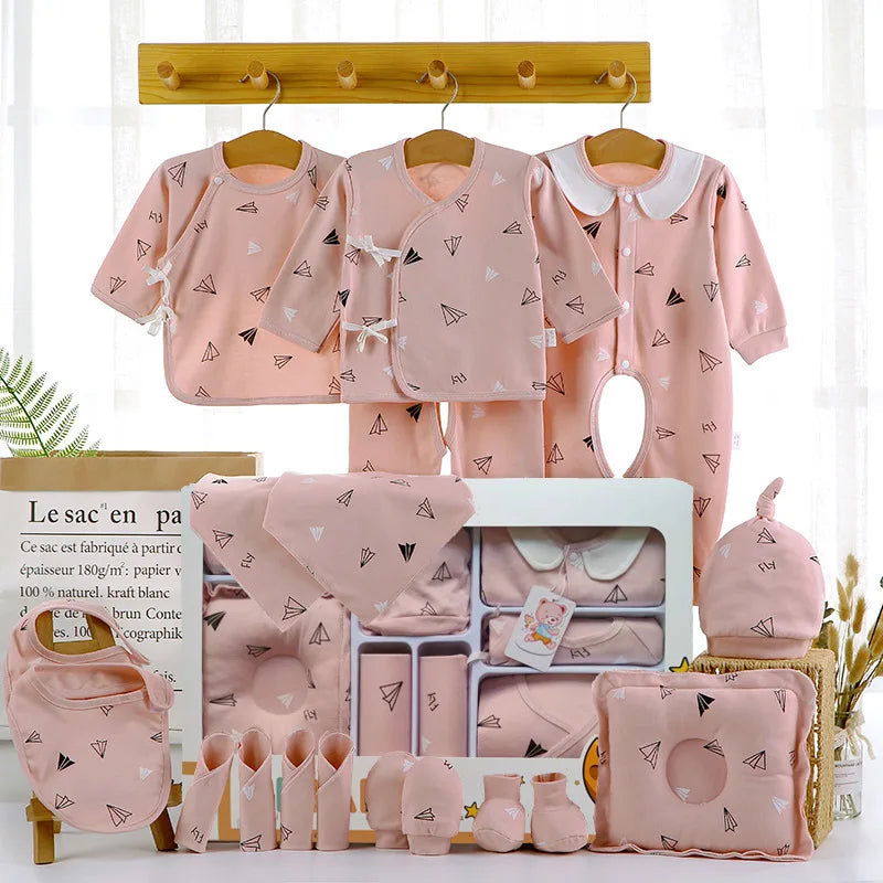 18 Pieces Newborn Clothes Baby Gift Pure Cotton Baby Set 0-6 Months Autumn And Winter Kids Clothes Suit Unisex Without Box