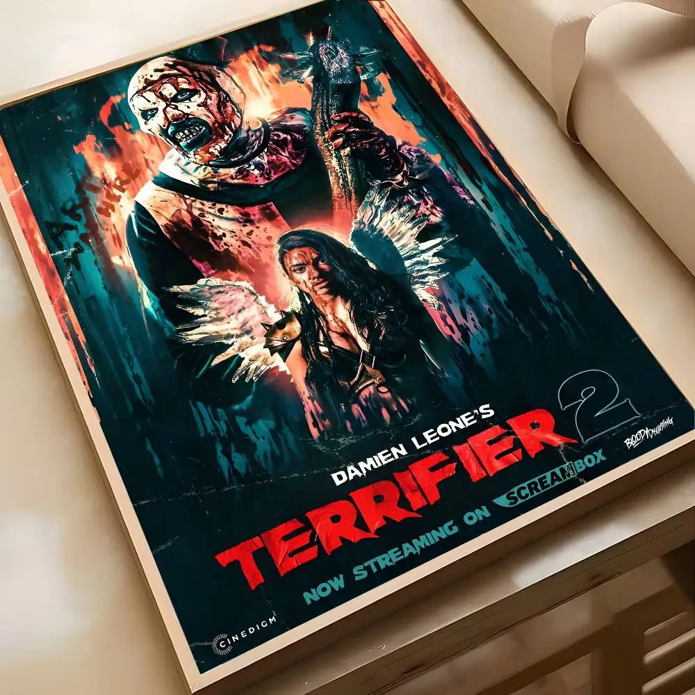 Horror Movie Terrifier Poster Art painting poster with prints Home bedroom living room decoration gift