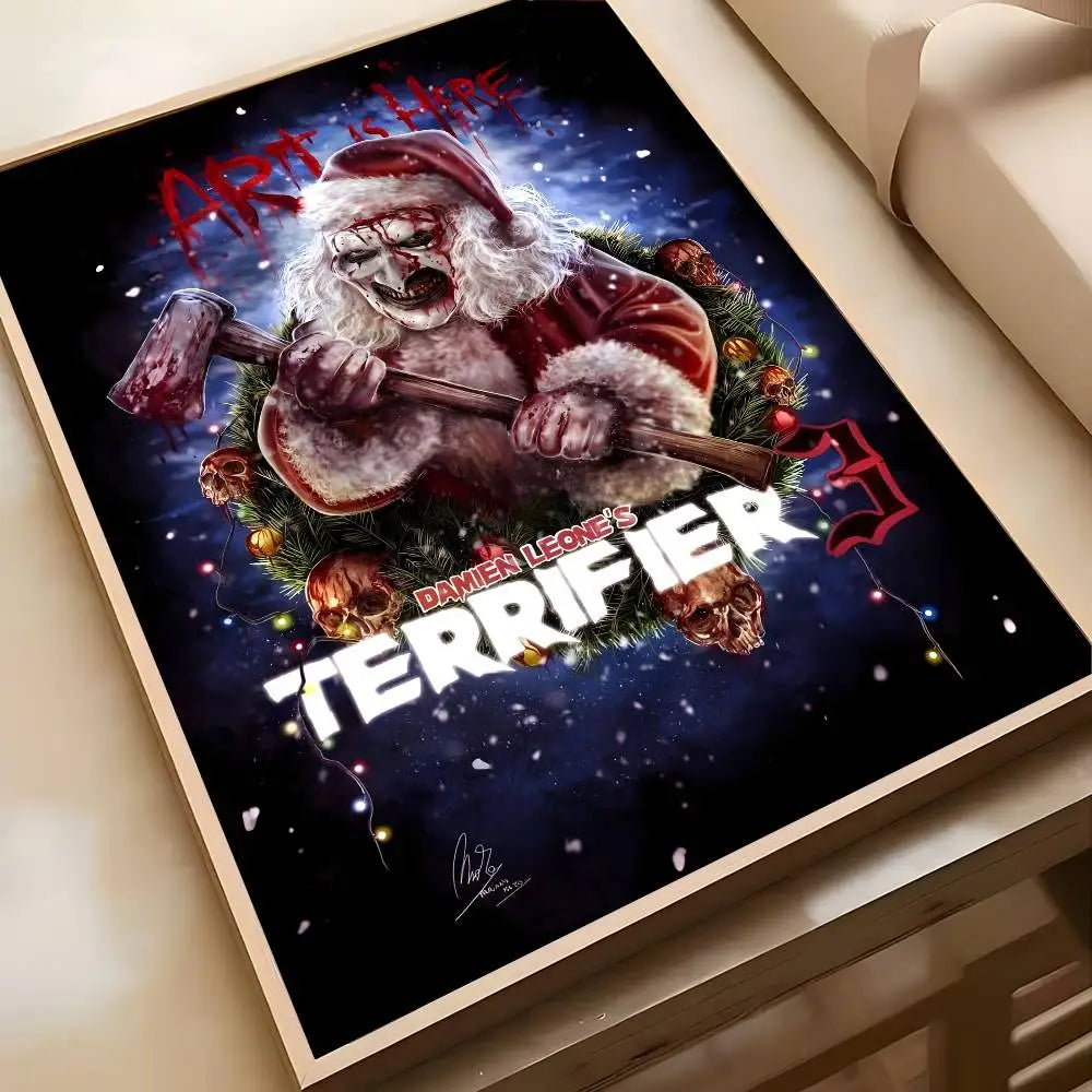 Horror Movie Terrifier Poster Art painting poster with prints Home bedroom living room decoration gift
