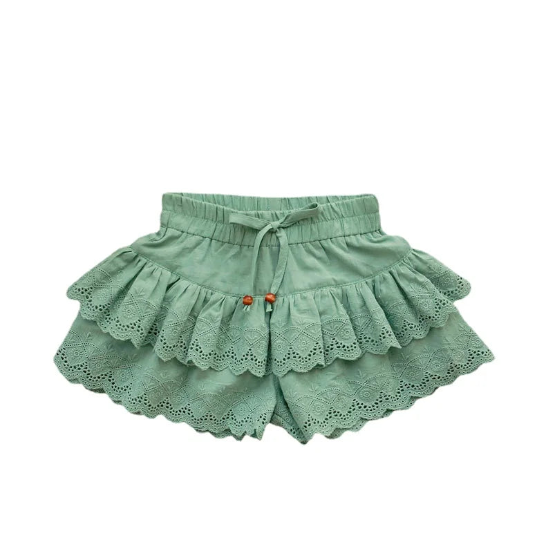 Kids Clothes Girls 2025 New Toddler Baby Girls Cotton Cute Flower Shirt and Lace Bow Shorts Outfit Set Kids Boutique Clothes