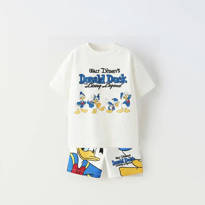 Baby Clothes Sets Kids Cotton Summer Newborn Boy Girl Infant Clothing Yellow Duck Tops + Pants Children Sports Sets For Kids