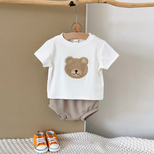 Baby Clothes Cute Children Tracksuit Summer Clothing Cartoon Bear Fashion Baby T-shirt + Shorts Suit 2Pcs/Set 