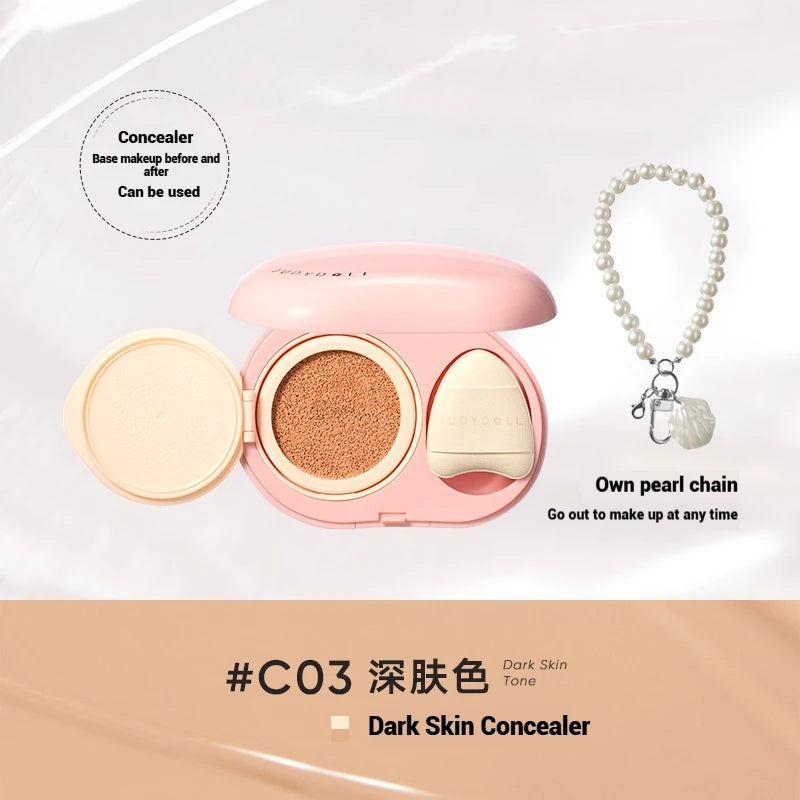 Judydoll Air Cushion Concealer 2-in-1 Portable Longlasting Coverage Multi-Use Hydrating Brightening For All Skin With Puff 8g