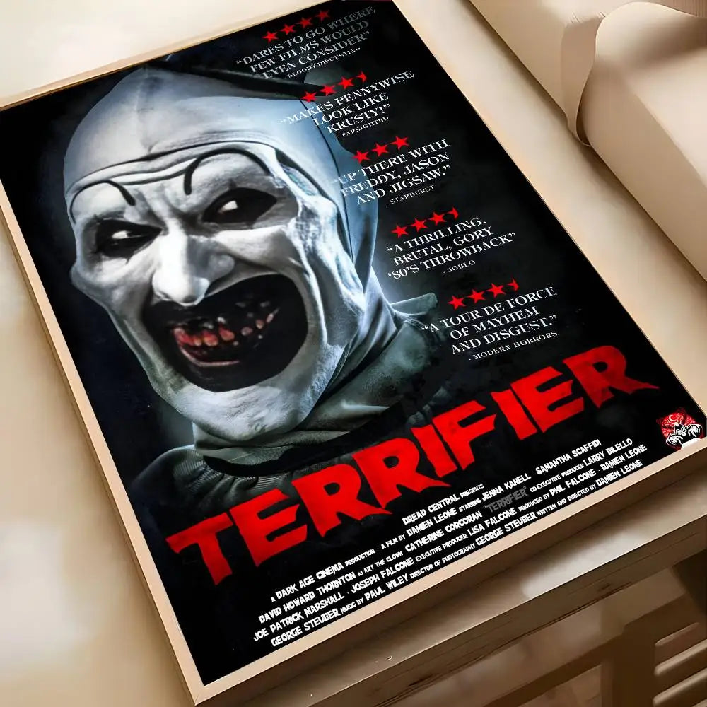 Horror Movie Terrifier Poster Art painting poster with prints Home bedroom living room decoration gift