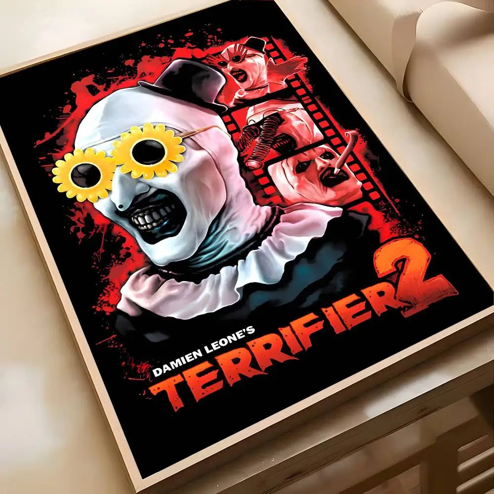 Horror Movie Terrifier Poster Art painting poster with prints Home bedroom living room decoration gift