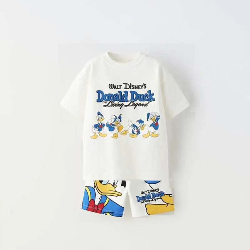 Baby Clothes Sets Kids Cotton Summer Newborn Boy Girl Infant Clothing Yellow Duck Tops + Pants Children Sports Sets For Kids