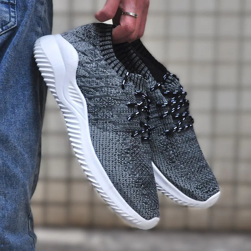2025 Mens Casual Walking Shoes Summer Mesh Lace-up Vulcanized Shoes Non Slip Breathable Gym Running Sports Shoes Sneakers Hombre