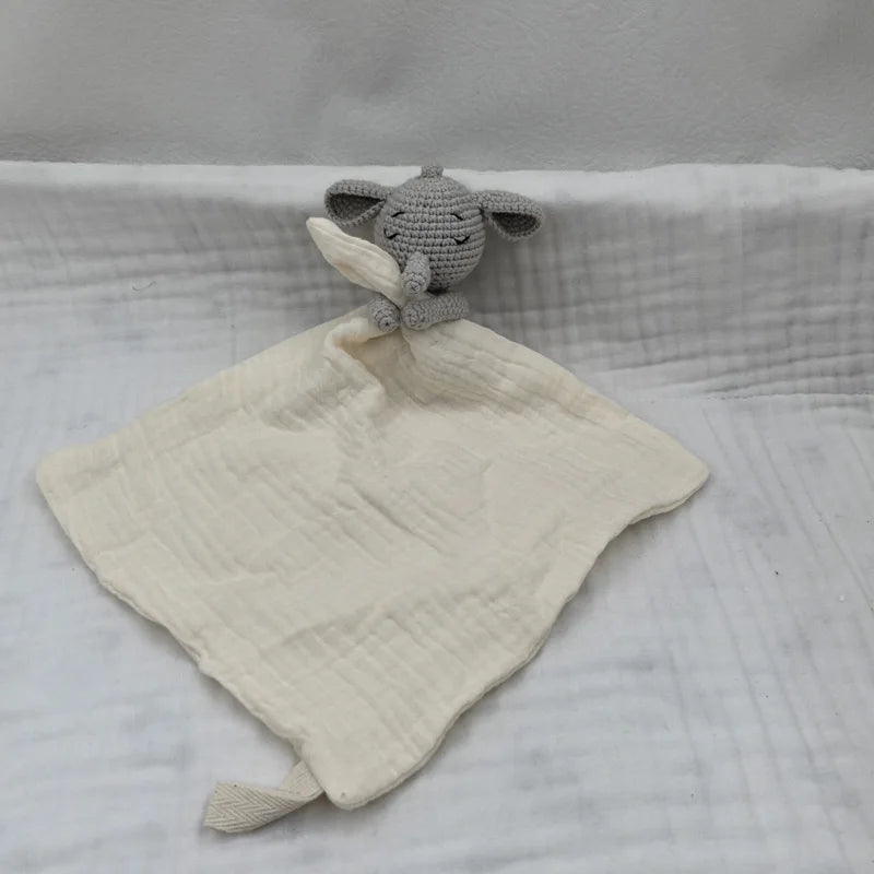 Baby Soother Appease Towel Bib Animal Horse Lion Sleeping Doll Infants Soft Comfort Bib with Noice Security Blanket Nursing Acce