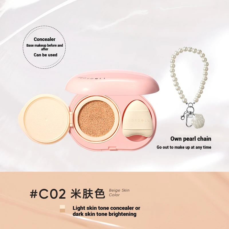 Judydoll Air Cushion Concealer 2-in-1 Portable Longlasting Coverage Multi-Use Hydrating Brightening For All Skin With Puff 8g