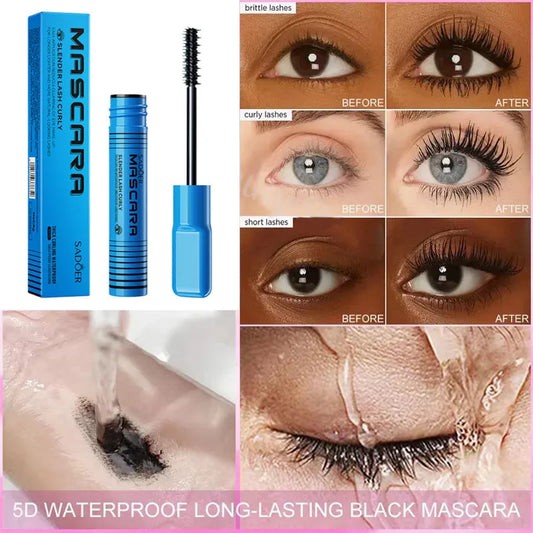 5D Waterproof Mascara Lengthening Eyelashes Women's Make-up Waterproof Mascara Black Silk Fibre Mascara Korean Cosmetics New