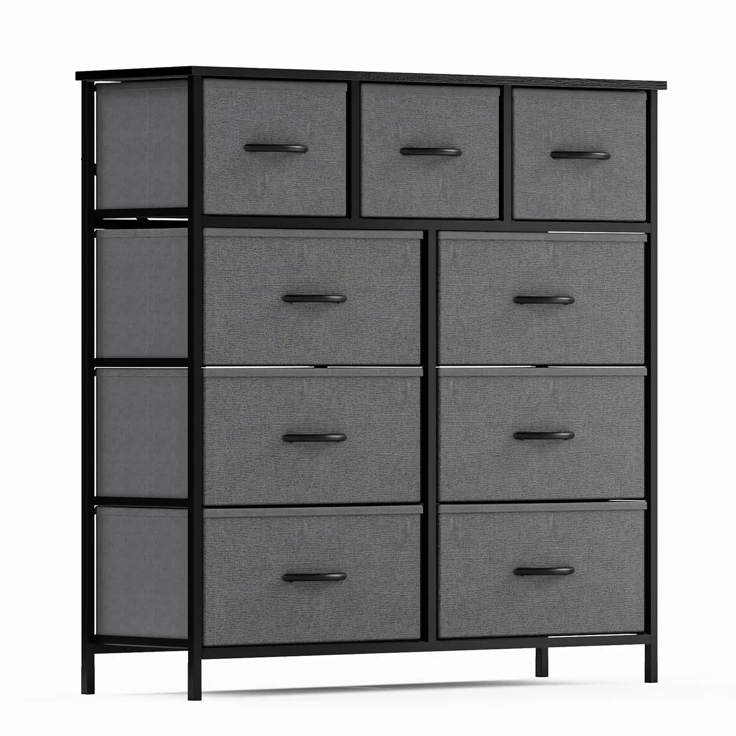 Fabric Dresser for Bedroom 9 Drawer, Grey