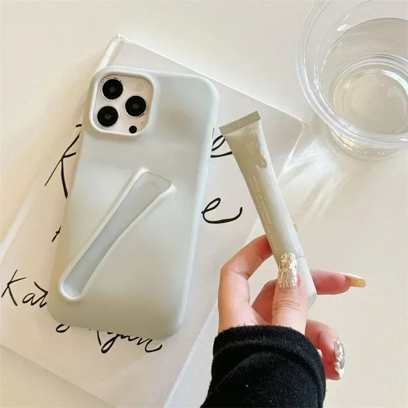 Lipstick Make-up Soft Silicone Phone Case for IPhone 16 14 15 Pro Max X Xs XR 11 13 12 Portable Lip Gloss Cover