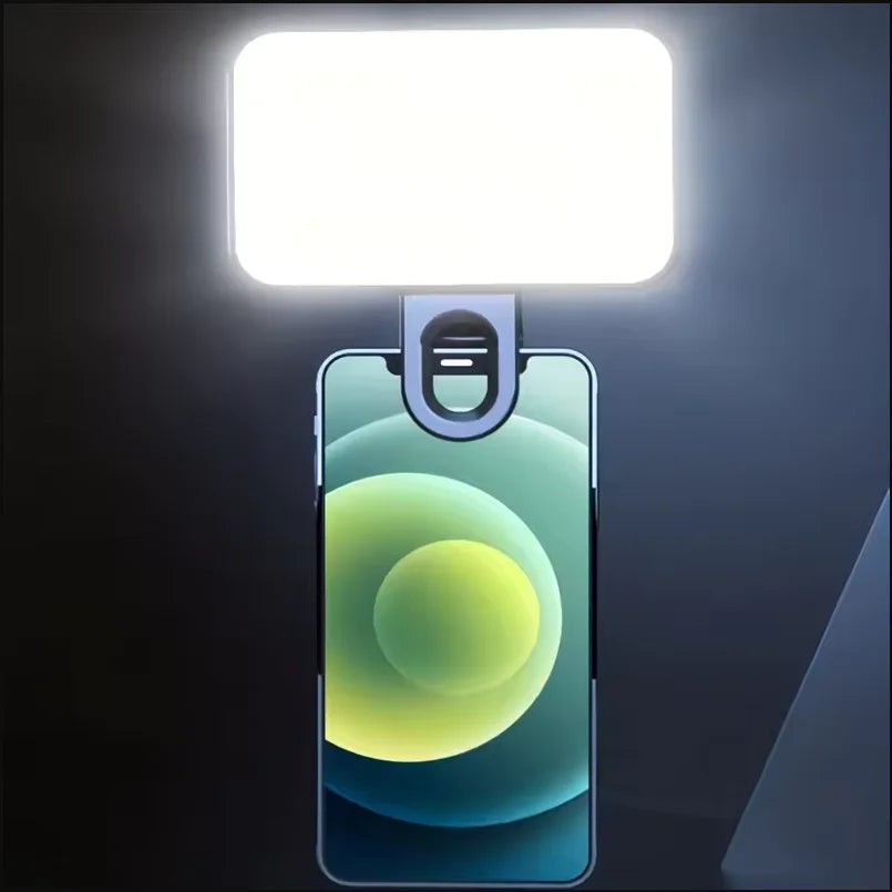 Portable Mini Selfie Fill Light Rechargeable 2 Modes Adjustable Brightness Clip On For Mobile Phone Make Up Computer Fill Light