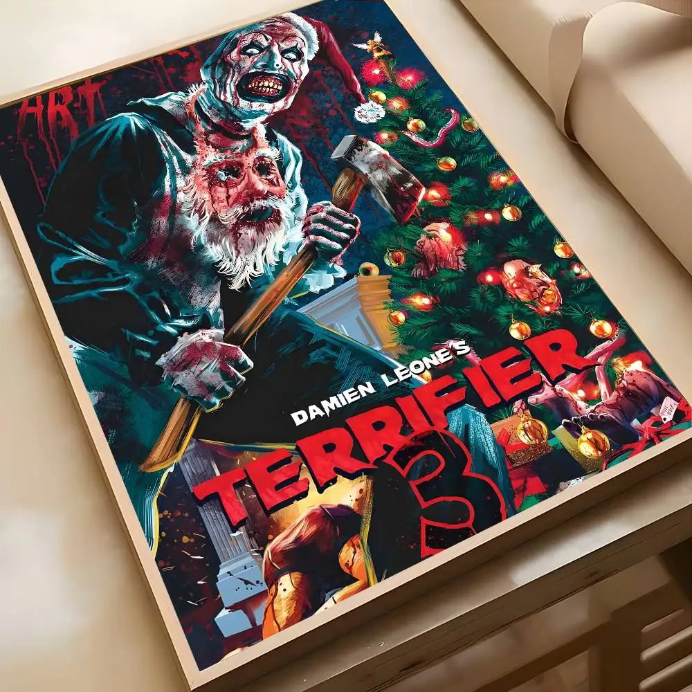 Horror Movie Terrifier Poster Art painting poster with prints Home bedroom living room decoration gift