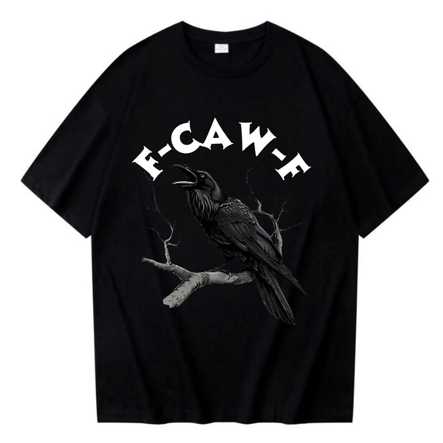 Funny F Caw F T-shirt Men Women Humor Unhinged Animal T Shirt Loose Vintage Graphic T Shirts