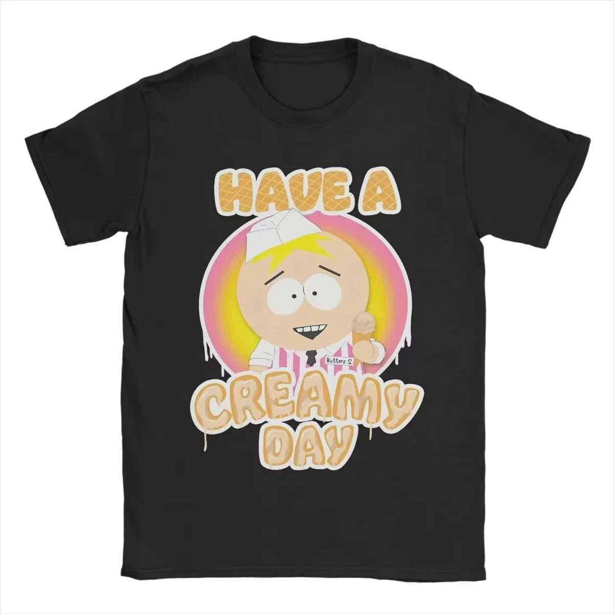 Men's Summer Cartoon South Park T-shirt Cotton Breathable Clothing Fun Short Sleeve Round Neck T-shirt Classic T-shirt